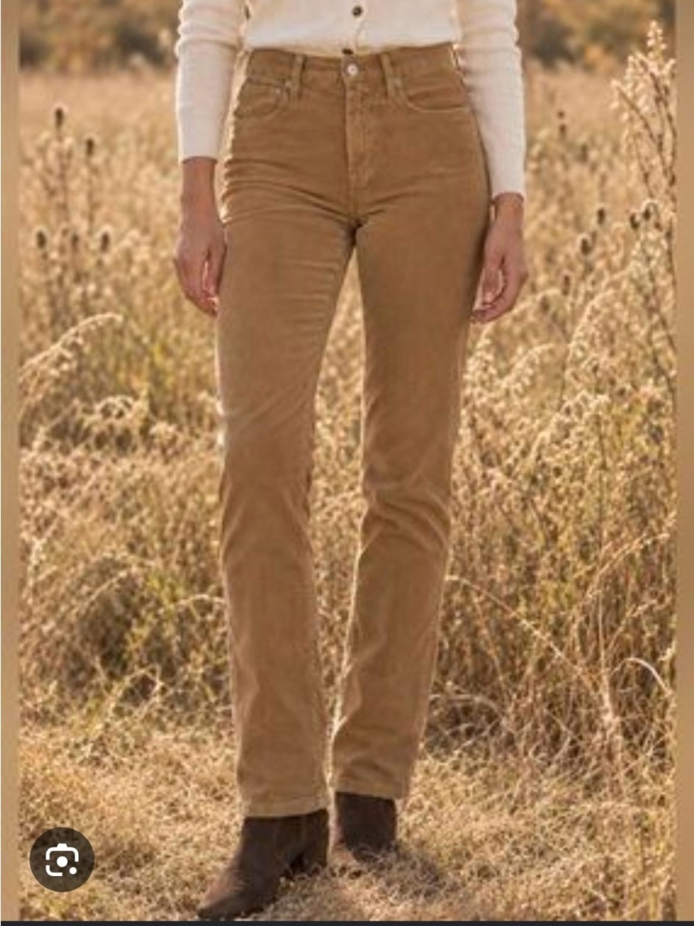 J. Crew High-Rise Straight-Leg Corduroy Jeans in Camel